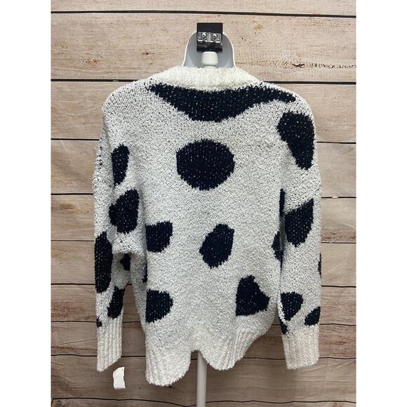 The Impeccable Pig Womens Sweater Size Small Pullover Black White Dots New - Picture 2 of 11